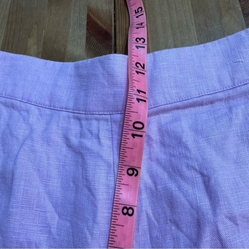 A&F Linen & Cotton Scalloped High Waist Shorts Pockets Feminine Sweet Summer - Picture 10 of 12